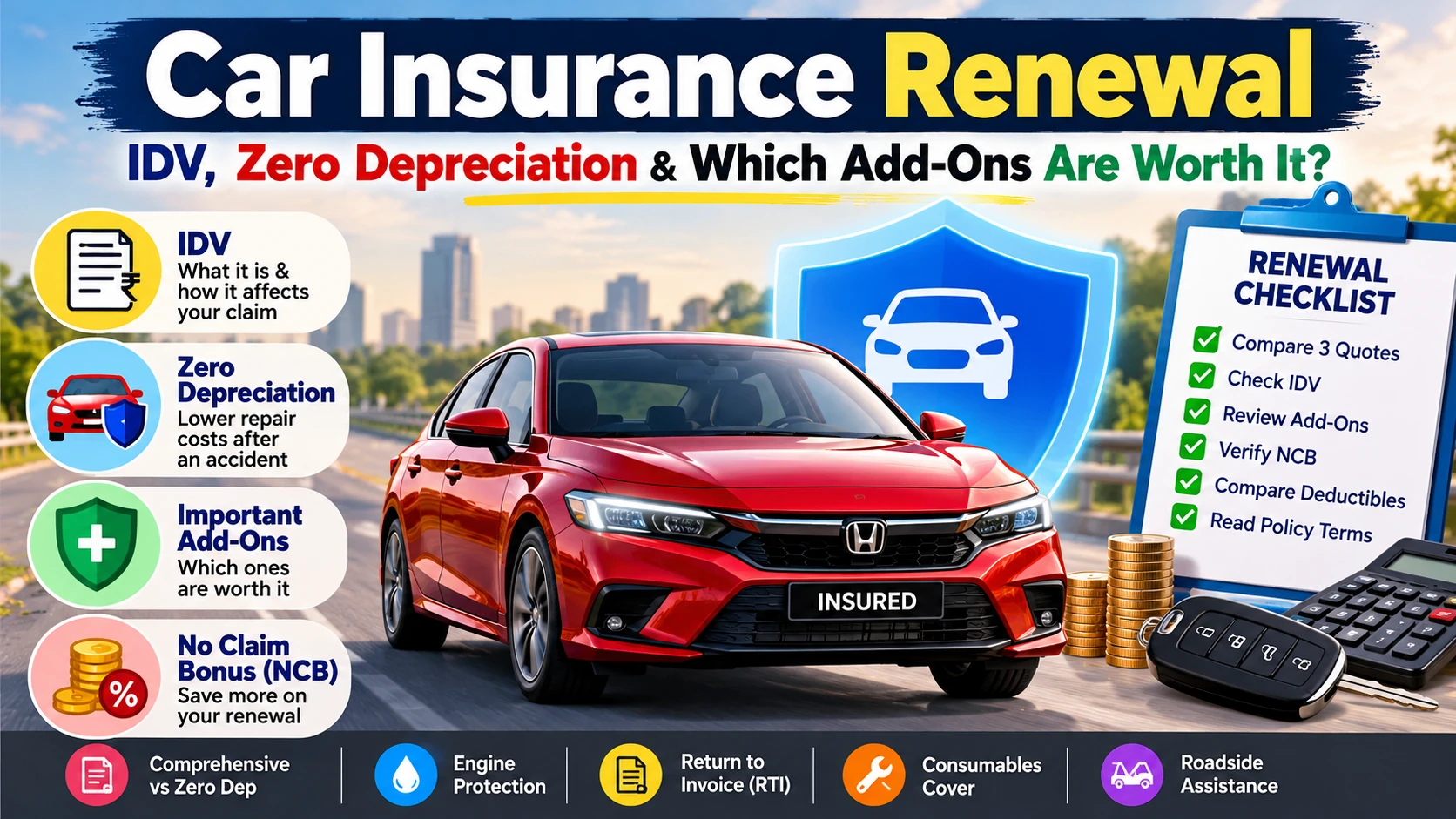 Car Insurance Renewal: IDV, Zero Depreciation and Which Add-Ons Are Worth It