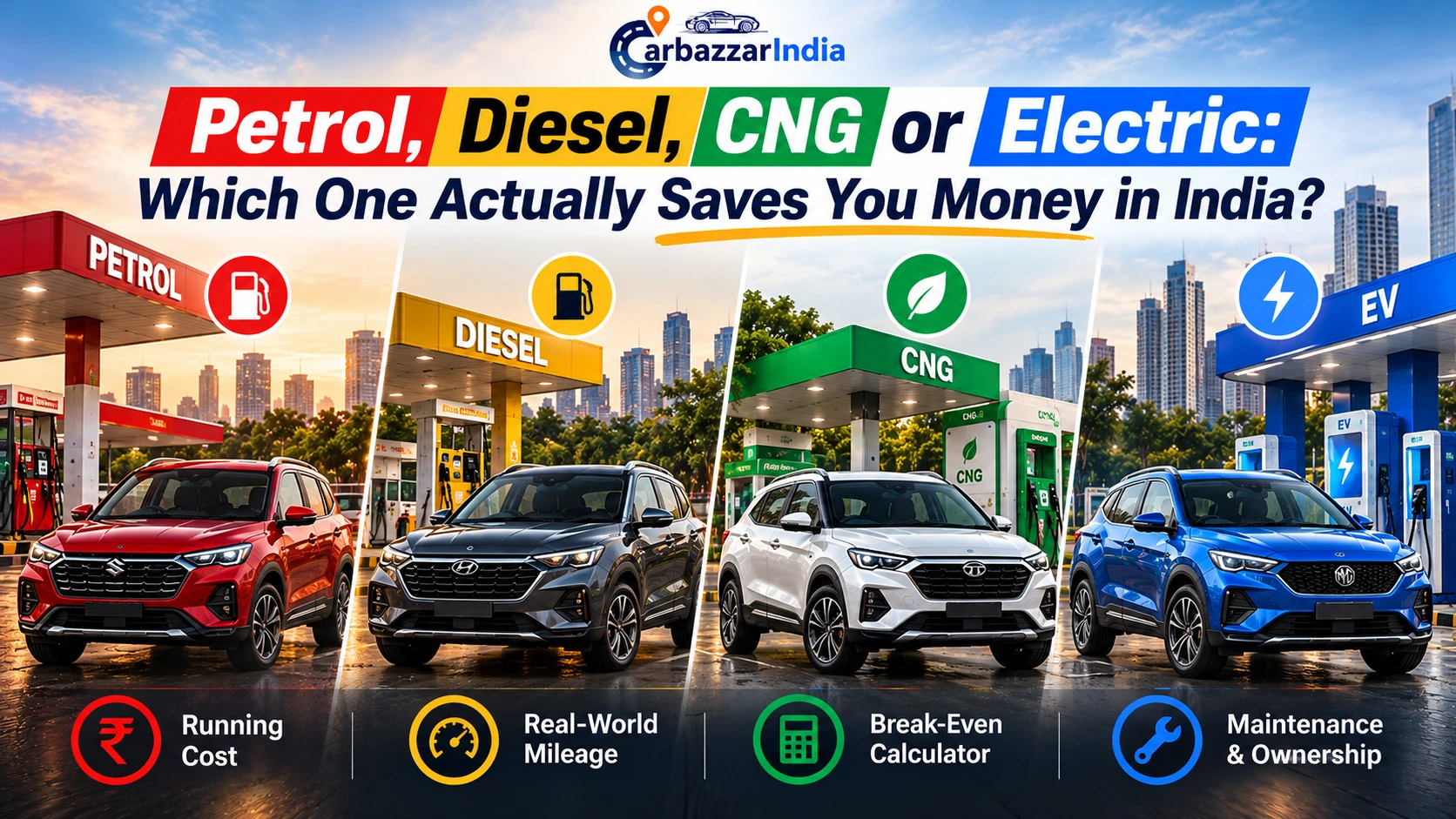 Petrol, Diesel, CNG or Electric: Which One Actually Saves You Money in India?