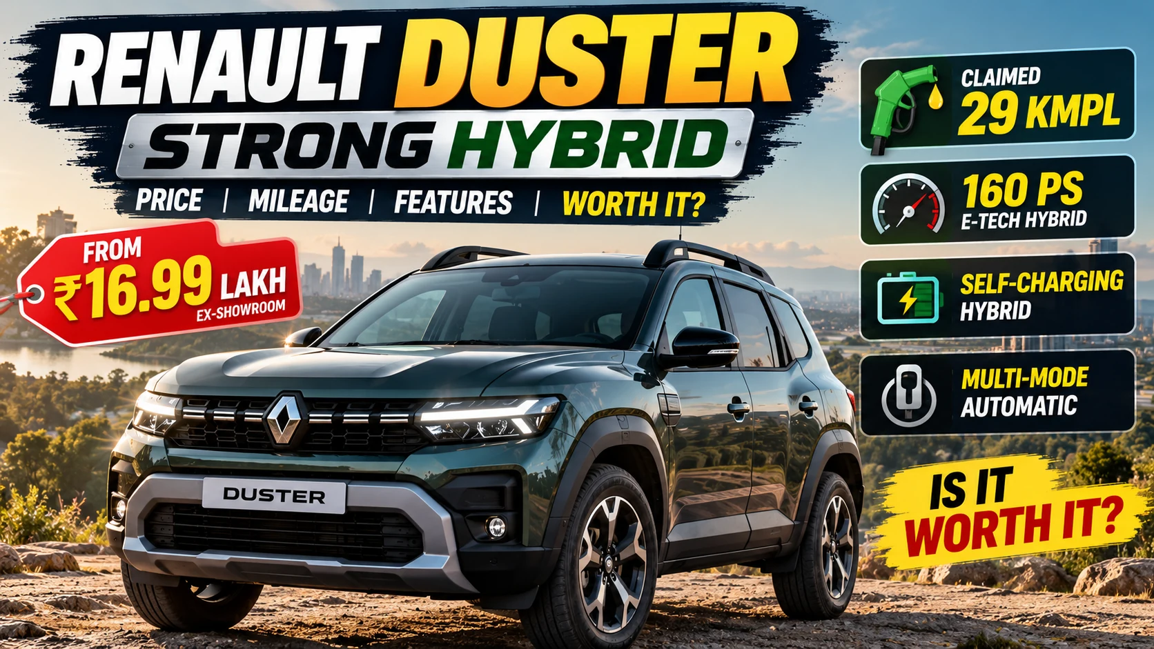 Renault Duster Hybrid Price and Mileage: Is It Worth ₹2.5 Lakh More?